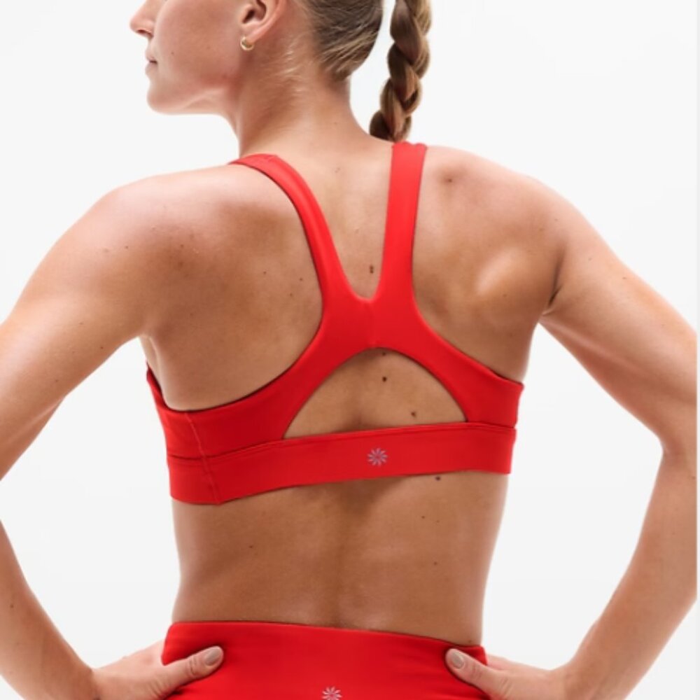 Athleta Interval Sports Bra A-C size M Red - NWT
